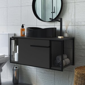 Gabinete Suspenso para Banheiro 80cm Paricel 1 Porta 