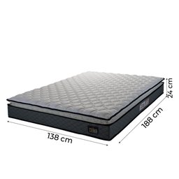 Colchão Casal Hellen Strong Pillow Top D45 138x188x24cm Cinza - 3 Colchão Casal Hellen Strong Pillow Top D45 138x188x24cm Cinza - 3