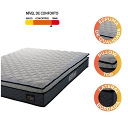 Colchão Casal Hellen Strong Pillow Top D45 138x188x24cm Cinza - 4 Colchão Casal Hellen Strong Pillow Top D45 138x188x24cm Cinza - 4