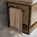 Ver imagem 4 de Gabinete Suspenso para Banheiro 80cm P1007 sem Cuba Marrom/Preto/Mel