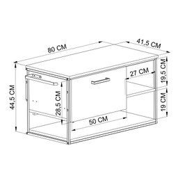 Gabinete Suspenso para Banheiro 80cm P1007 Sem Cuba - 6