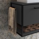Ver imagem 5 de Gabinete Suspenso para Banheiro 80cm P1007 sem Cuba Preto/Grafite