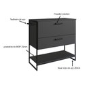 Ver imagem 6 de Gabinete para Banheiro 80cm 1 Porta e 1 Gaveta Paricel Preto/Grafite