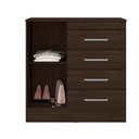 Ver imagem 3 de Cômoda Sapateira Austin 4 Gavetas Ébano para Quarto