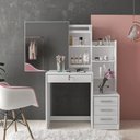 Ver imagem 1 de Penteadeira 4 Gavetas com Espelho Deslizante e Nichos Helena Yescasa