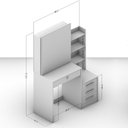 Ver mais imagens de Penteadeira 4 Gavetas com Espelho Deslizante e Nichos Helena Yescasa