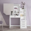 Ver imagem 2 de Penteadeira 4 Gavetas com Espelho Deslizante e Nichos Helena Yescasa