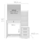 Ver imagem 3 de Penteadeira 4 Gavetas com Espelho Deslizante e Nichos Helena Yescasa