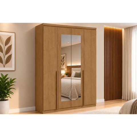 Guarda Roupa 4 Portas 2ESP 2g Alonzo Lopas Amêndoa