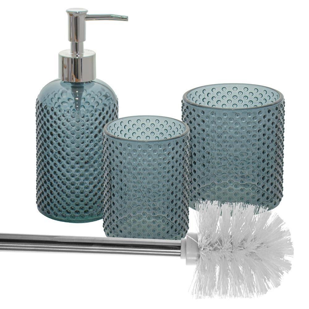 Acessórios para Banheiro Lavabo 3 peças de Vidro Fumê - Casambiente - 1