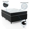 Cama Box Baú Casal Colchão Tóquio Preto Suede 138x188x61cm - 4
