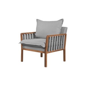 Poltrona Decorativa Jeniffer linho Cinza Claro