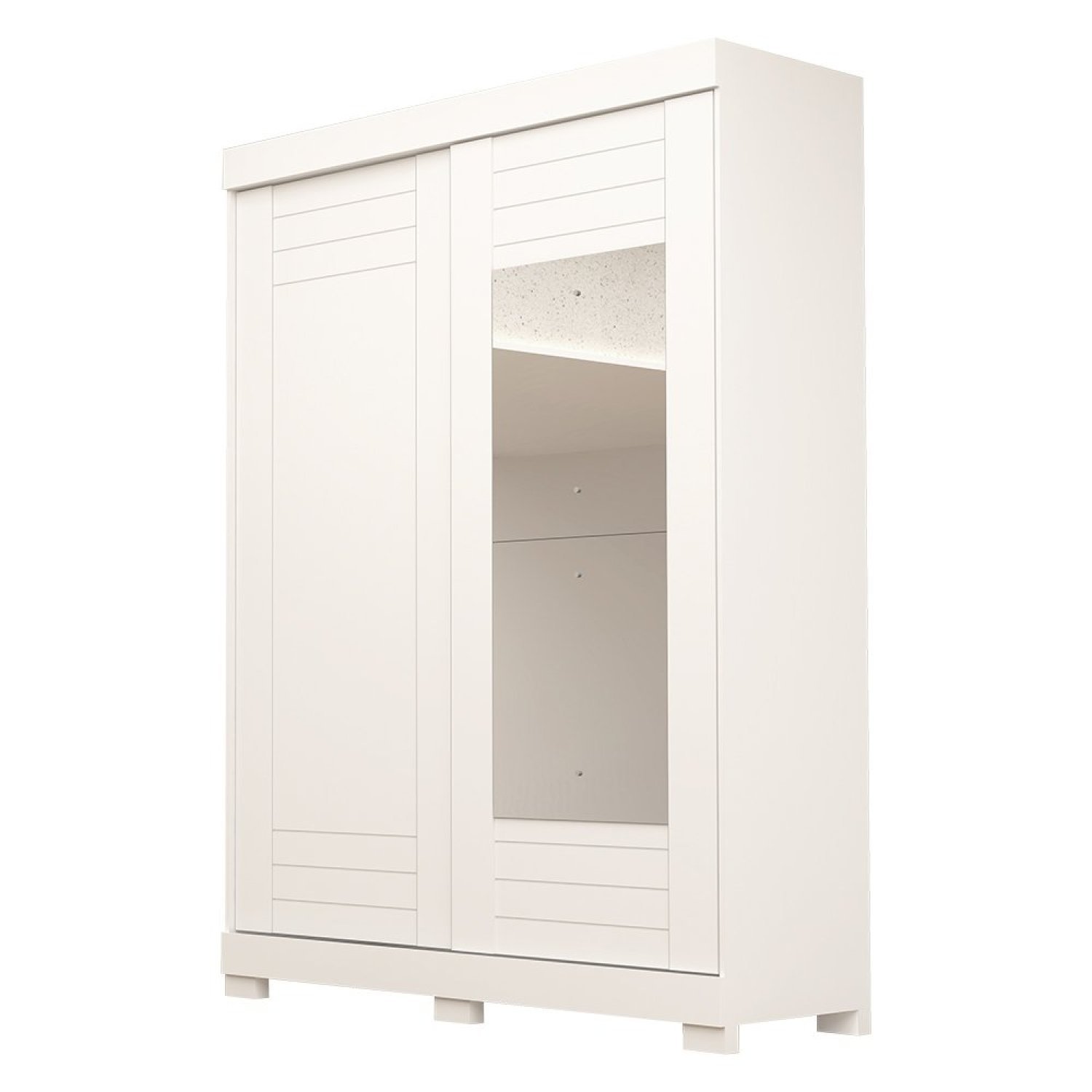 Guarda Roupa Solteiro 140cm 2 Portas de Correr com Espelho 100% Mdf Cinerária Espresso Móveis - 2