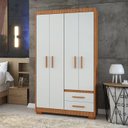 Ver imagem 4 de Guarda Roupa Casal 4 Portas 2 Gavetas Primacy Freijó Off White Batrol