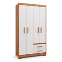 Ver imagem 1 de Guarda Roupa Casal 4 Portas 2 Gavetas Primacy Freijó Off White Batrol