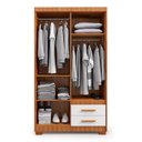 Ver imagem 3 de Guarda Roupa Casal 4 Portas 2 Gavetas Primacy Freijó Off White Batrol
