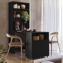 Ver imagem 1 de Armário Bancada de Cozinha 2 Portas com Mesa Retrátil Dual - Preto