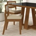 Ver imagem 4 de Conjunto Mesa Lins 4 Cadeiras Sextavada Freijó/pto/corino Bege - M.a Freijó/preto/corino Bege