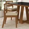 Conjunto Mesa Lins 4 Cadeiras Sextavada Freijó/pto/corino Bege - M.a Freijó/preto/corino Bege - 4