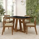 Ver imagem 1 de Conjunto Mesa Lins 4 Cadeiras Sextavada Freijó/pto/corino Bege - M.a Freijó/preto/corino Bege