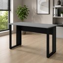 Ver imagem 1 de Mesa Escrivaninha 120 cm X 60 cm Tampo 25 mm Design Industrial F5 Office Cor:Cinza Sagrado com Preto