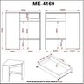 Escrivaninha de Canto com 1 Gaveta, Armário Baixo e Armário Alto - 17