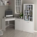 Ver imagem 1 de Escrivaninha de Canto com 1 Gaveta, Armário Baixo e Armário Alto