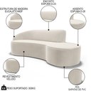 Ver imagem 3 de Sofá Living 3 Lugares 230cm Braço Esquerdo Mozart D06 Veludo Bege - Mpozenato
