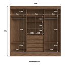 Ver imagem 4 de Guarda-Roupa Casal com Espelhos 3 Portas de Correr 4 Gavetas Multimóveis