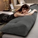 Ver imagem 3 de Almofada Cabeceira Ana Cama Casal 140cm Suede Cinza Ms Decor