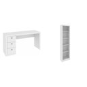 Ver imagem 2 de Conjunto 3 Peças com Escrivaninha 3 Gavetas ME4102 e 2 Estantes para Escritório ME4104 Branco