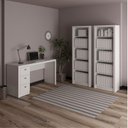 Ver imagem 1 de Conjunto 3 Peças com Escrivaninha 3 Gavetas ME4102 e 2 Estantes para Escritório ME4104 Branco