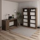 Ver imagem 1 de Kit 3 Peças com Escrivaninha 3 Gavetas ME4102 e 2 Estantes para Escritório ME4104