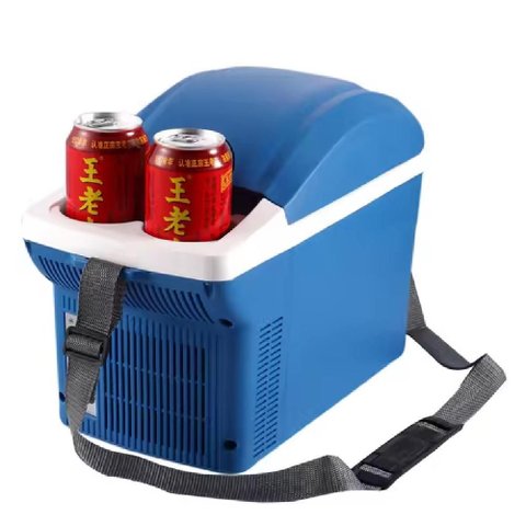 Mini Refrigerador Portátil 8L Resfriamento Aquecimento 65°C Azul 12V Compacto Frigobal Viagem Carro 
