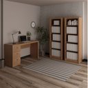 Ver imagem 1 de Kit 3 Peças com Escrivaninha 3 Gavetas ME4102 e 2 Estantes para Escritório ME4104