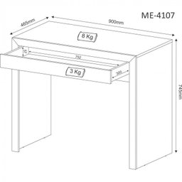 Escrivaninha 1 Gaveta 90cm com Estante - 9