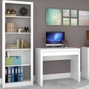 Ver imagem 1 de Conjunto Escrivaninha 1 Gaveta 90cm com Estante Branco