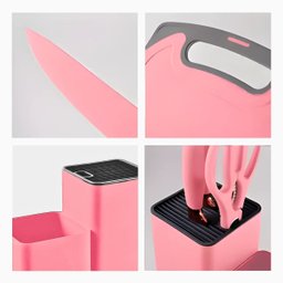 Kit Utensílios de Cozinha Jogo Completo 19 Peças Faqueiro Jogo Silicone Cor:rosa - 7