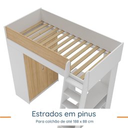 Cama Alta Infantil com Guarda-roupa Mezzo - 9 Cama Alta Infantil com Guarda-roupa Mezzo - 9