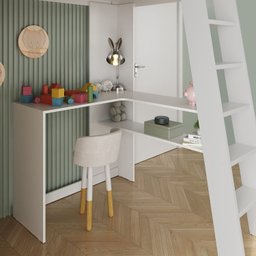 Cama Alta Infantil com Guarda-roupa Mezzo - 4 Cama Alta Infantil com Guarda-roupa Mezzo - 4