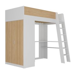 Cama Alta Infantil com Guarda-roupa Mezzo - 5 Cama Alta Infantil com Guarda-roupa Mezzo - 5