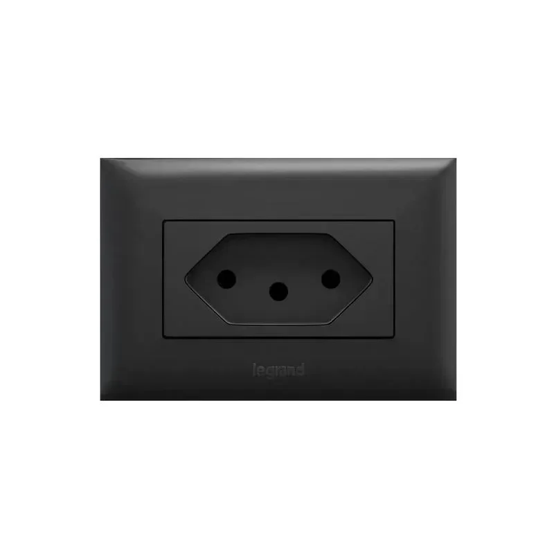 Interruptor Intermediario Preto+placa para Movel 1 Posto Preta-618519pt Pial Plus+
