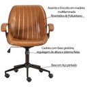 Ver imagem 3 de Kit 6 Cadeiras de Escritório Giratórias com Regulagem de Altura Alderaan PU Caramelo - Gran Belo