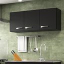 Ver imagem 7 de Balcão de Cozinha sem Pia, Tampo 2 Portas 3 Gavetas e Aéreo 3 Portas Preto