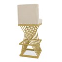 Ver imagem 4 de Banqueta Alta Área Gourmet Cozinha Restaurante Bar Base de Metal Dourado Suede Off White Eli Móveis