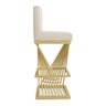 Banqueta Alta Área Gourmet Cozinha Restaurante Bar Base de Metal Dourado Suede Off White Eli Móveis - 3