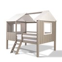 Ver imagem 6 de Cama Cabana Teddi Casal Cinza Madeira Maciça Rústico/Branco