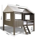 Ver imagem 4 de Cama Cabana Teddi Casal Cinza Madeira Maciça Rústico/Branco