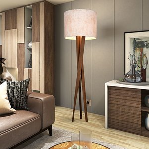 Luminária Abajur Tripé de Chão Paris Retrô Moderna Bivolt - Marmorizada