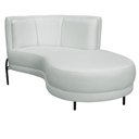 Ver imagem 1 de Sofá Chaise Direito Base Preto Penélope Poliéster Verde Menta Claro - Nexta Casa